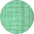thumbnail image 1 of Ahgly Company Indoor Round Abstract Turquoise Blue Contemporary Area Rugs, 7' Round, 1 of 4