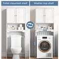 thumbnail image 3 of CONCETTA White Over The Toilet Cabinet for Bathroom, Space Saver Storage with Quiet Magnetic Doors & Adjustable Bottom Stabilizer, 3 of 10