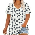 thumbnail image 2 of Plus Size Womens Tops Short Sleeve Casual Under 10$ 4X Loose Blouse, 2 of 5