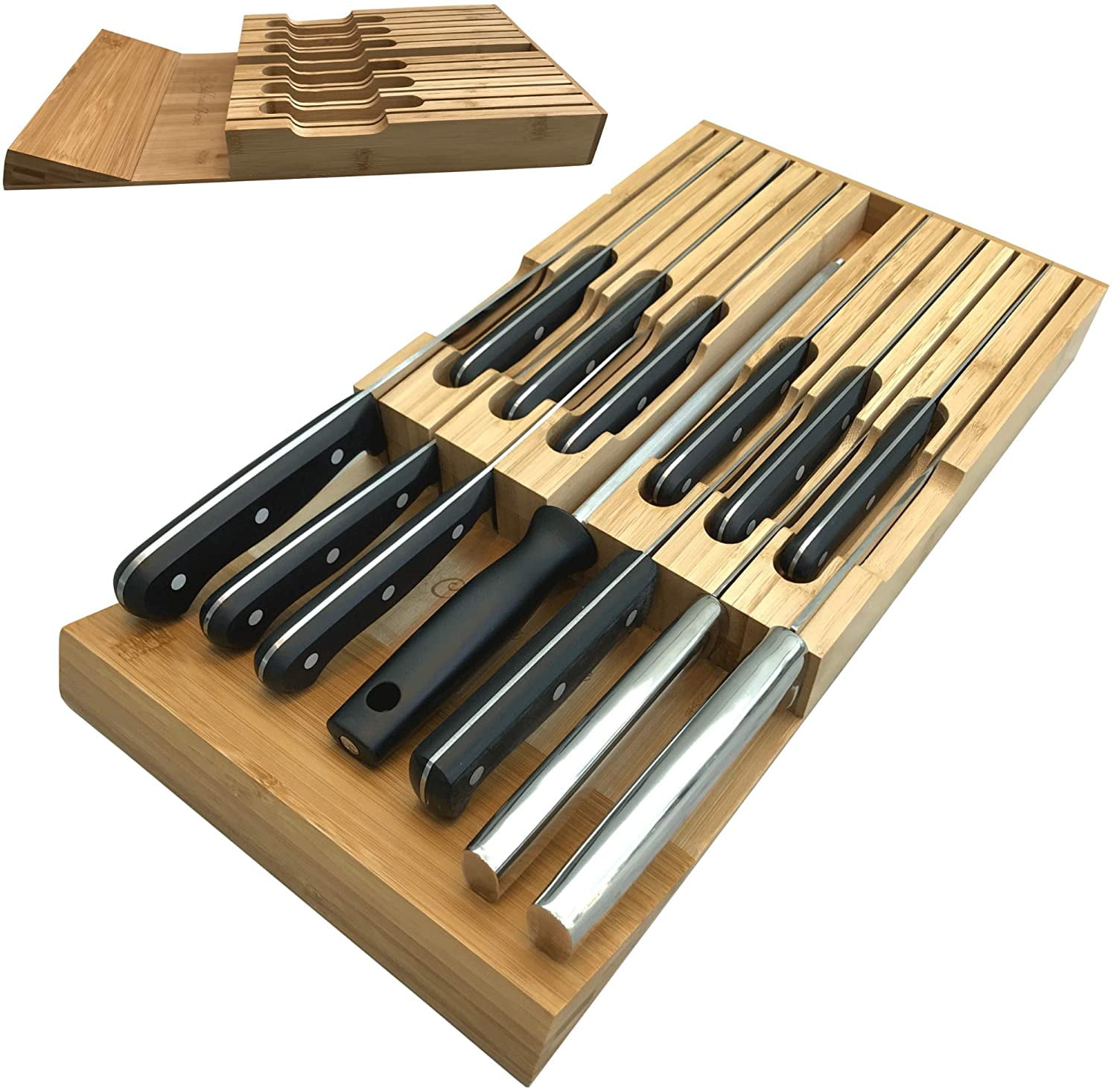 Details about   Knife Storage In-Drawer Plastic Block Slot Organizer Knives Holder Kitchen Tool
