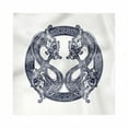 thumbnail image 1 of Celtic Dragon Decorative Satin Napkins Set of 4, Roudn Motif with Swirling Myth Creature, Square Fabric Party & Dinner Napkin, 18", Dark Night Blue Ivory, by Ambesonne, 1 of 2