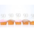thumbnail image 3 of Cupcake Toppers Sotpot para 90 cumpleaños, 90 años, 30 unidades, color plateado, 3 of 6