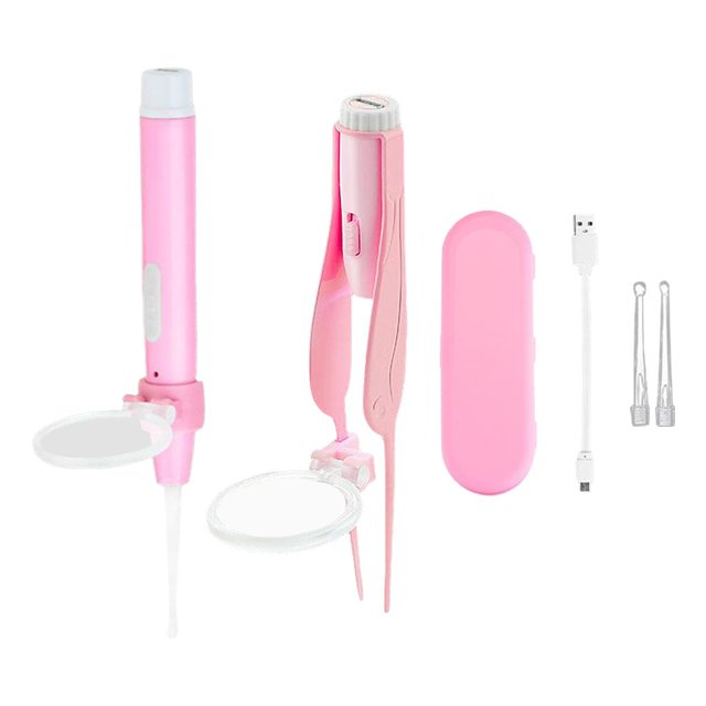 Yinanstore Earpick Visible Ear Pick Cleaner Stainless Steel Ear Pick Tweezers Ear Cleaning Tool Set - Choice 5