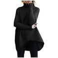 thumbnail image 2 of FOCUSNORM Women Solid/Contrast Color Sweater Bat Sleeve Irregular Hem Pullover, 2 of 3
