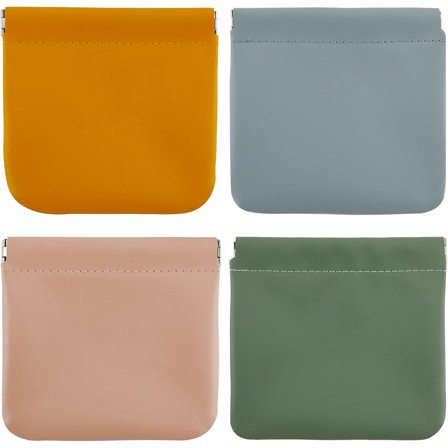 4Pcs Small Makeup Bag for Purse, Waterproof Pocket Cosmetic Bag with Squeeze Top, Portable Mini Travel Makeup Pouch for Women - Organize Lipstick, Trinkets, Jewelry