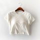 thumbnail image 1 of Fiudx Liquidación de Ahorros de Verano Moda Casual Mujer Cuello Redondo Verano Color Sólido Regular Manga Corta Mujer, 1 of 3
