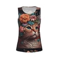 thumbnail image 4 of Lsque Flower Crown Cat Printed Workout Tank Tops for Women, Athletic Sports Tank Tops, Compression Sleeveless Dry Fit Shirts,Sleeveless Yoga Shirt-Large, 4 of 9