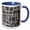 Blue/White, variant on 3drose, Retro Modern Blanched Slate Squares Storm Grey, 11oz Two-tone Yellow Mug