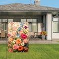 thumbnail image 3 of Amhnf Linen Garden Flag Floral Bouquet Design For Home Outdoor Garden Yard Decor 12x18 inch, 3 of 5
