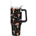 thumbnail image 2 of the Mushroom Leaves Are Black 40 Oz Tumbler with Handle Lid and Straw, Stainless Steel Double Walled Vacuum Insulated Cup, Cute Birthday Gifts Tumbler for Women Men Friends, 2 of 7