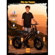 ESKUTE V100 Electric Bike for Teens Adults, 750W, 20 MPH, 48V 13 Ah,16x4.0 Fat Tire E Bicycle, 7-Speed E-Bike with Dual Suspension, Pink with Lock & Phonebag, UL2849 Class 2