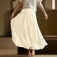 thumbnail image 6 of NANAIQ Maxi Skirts for Women 2025 - Long Flowy Pleated Pure Color Skirt, Casual Soft Casual Beach Skirt, Spring Summer Trendy Skirts for Women Daily Wear Beige XL, 6 of 9