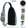 thumbnail image 4 of Geometric Sketch Style Sling Backpack, Vintage Minimalist Crossbody Daypack with Adjustable Shoulder Strap, 4 of 5