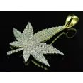 thumbnail image 3 of Moissanite White Cut Round Ct 2.50 Pendant Leaf Men's Plated Gold Yellow 14k, 3 of 4