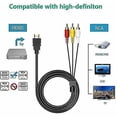 thumbnail image 2 of Hdmi To Rca Cable, 1080p 5ft/1.5m Hdmi Male To 3-rca Video Audio Av Cable Connector Adapter Transmitter For Tv Hdtv Dvd, 2 of 5