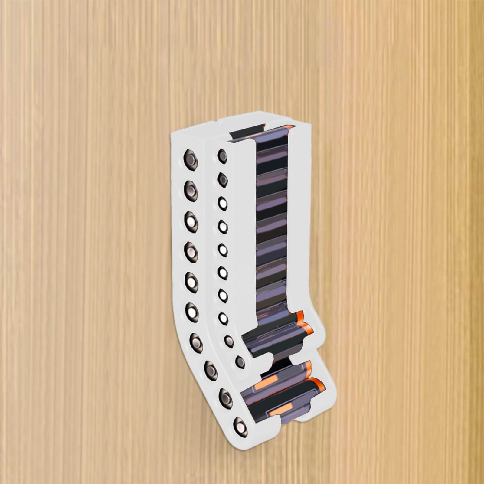 Battery Storage Organizer, Aa Aaa Battery Holder Wall Mount, Plastic Double Layer Storage Bracket, 14x6cm Size for Home Use,Summer Use,YISHFHP,White
