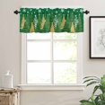 thumbnail image 3 of Green Christmas Tree Kitchen Valances for Windows 54x18 Inch Kitchen Curtains Valances Rod Pocket Golden Xmas Tree Snowflake Winter Bathroom Window Valances for Window Treatment Decor, 3 of 6