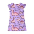 thumbnail image 6 of YABCSAZ Girl's Summer Dresses Ruffle Sleeve Tank Dress Round Neck Casual Loose Baby Girl Dress Dinosaurs Printed A-line Swing Dress Kids Trendy Outfits Big Girls Everyday Dress Size 9T, 6 of 8