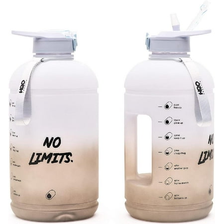 

INSPO Gallon Water Bottle with Time Marker and Straw Motivational Hydration Tracker Jug for Daily Intake Big BPA-Free Food-Safe Leakproof Drinking Bottle with Handle & Strap Rocky Shore
