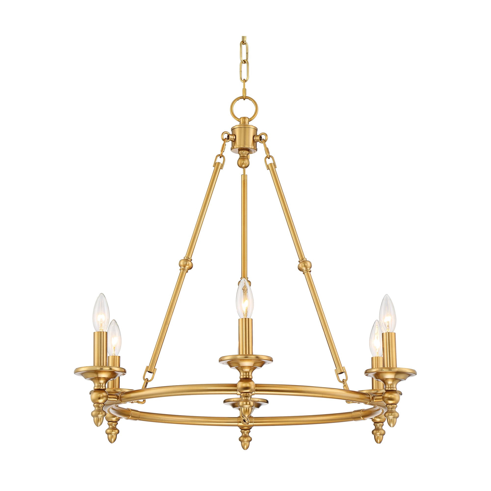 Stiffel Warm Antique Brass Wagon Wheel Chandelier 28" Wide Farmhouse Rustic 6-Light Fixture for Dining Room Living House Foyer Kitchen Island Entryway