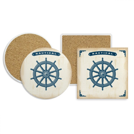 

Rudder Exploration Military Ocean Army Coaster Cup Mug Holder Absorbent Stone Cork Base Set