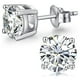 thumbnail image 1 of Aretes Stud con Zafiro Blanco Redondo de 4 Quilates en Oro Blanco de 18K – Paris Jewelry® , Regalo de Joyería para Mujer, Hombre y Niña, 1 of 4