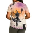 thumbnail image 4 of Qzwdhjm Halloween Shirt for Women Spooky Season Plus Size Tops Short Sleeve Witch Graphic Tees Crewneck Loose Casual Fall Party Tshirts, 4 of 6