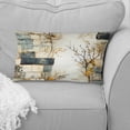 thumbnail image 3 of Designart "Dreaming Amidst Cubic Gray Botanicals" Patchwork Printed Throw Pillow, 3 of 6