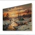 thumbnail image 2 of Designart "Whisper of Winter Camping III" Winter Landscape Print on Natural Pine Wood, 2 of 5