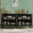 thumbnail image 4 of RichYa 31.5'' Rattan Storage Cabinet for Entryway Living Room Buffet Cabinet Sideboard Cupboard Black, 4 of 6
