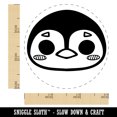 thumbnail image 2 of Charming Kawaii Chibi Penguin Face Blushing Cheeks Self-Inking Rubber Stamp Ink Stamper - Brown Ink - Small 3/4 Inch, 2 of 7