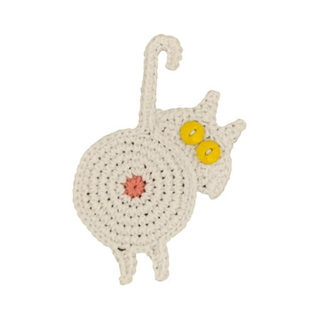 

Kafei Crochet Drink Coaster Cat Butt Coaster Funny Drink Mat Absorbent Hand Woven Drink Coaster For Home Office Decoration