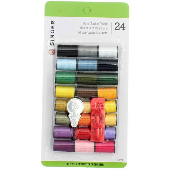 Singer Hand Sewing Hand Sewing Thread, Assorted Colors, 24 Ct (3 pack) (Bundle)