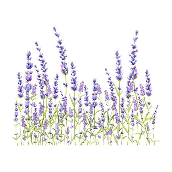 Moocorvic Wall Decals Peel and Stick Lavender Wall Stickers Large Floral Wall Stickers & Murals Flower Wall Decals for Living Room Bedroom Bathroom Decor