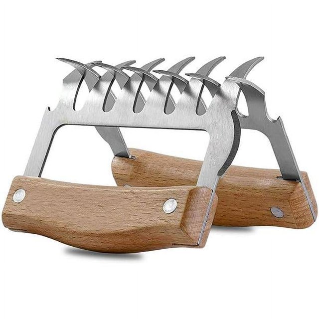 ZHAOCHENG Paquete de 2 garras para carne, tenedores para cerdo, garras para barbacoa en polvo, garras para carne, garras para carne de acero inoxidable