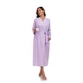 thumbnail image 3 of EA'S SECRET 100% Cotton Womens Robe Lightweight Long Kimono Bath Robe Soft Knit Spa Robes Ladies Loungewear with Pockets(Purple,2XL), 3 of 8
