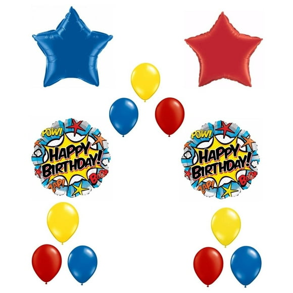 Kit de Décoration de Ballons Joyeux Anniversaire Bande Dessinée Super-Héros