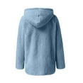 thumbnail image 6 of iHPH7 Fleece Jacket Teddy Coat for Women Fuzzy Jackets for Women Casual Outerwear Winter Outfits for Women Warm Jackets for Women's Outerwear Sky Blue S, 6 of 8