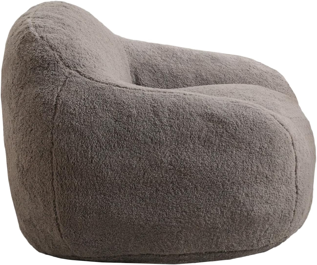 Beanbag Chair, Bean Bag Chair with Filler, Adult Bean Bag Chair for Living Room, Cozy Beanbag Chair for Adults with Filling (Sherpa Fleece Fabric in Light Gray, 39.4" Wx36.6 Dx26.8 H)