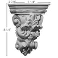 thumbnail image 2 of Ekena Millwork 6 1/4"W x 2 7/8"D x 8 1/4"H Leaf Bunch Corbel, 2 of 5