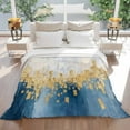 thumbnail image 5 of Blue Gold Textured Throw Blankets, Abstract Modern Art Soft Fleece Blanket Decorative for Home Sofa Couch Chair Living Bedroom, 30x40 Inches,, 5 of 9