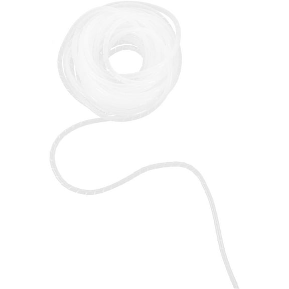 WASHWEPE 1Set Cable Management Sleeve White Spiral Cord Wrap for Office Use 11.8*0.3*0.3In