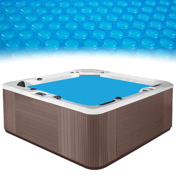 Funda para bañera de hidromasaje MADHOLLY, 7 × 7 pies, cuadrada, 16 mil, azul burbuja