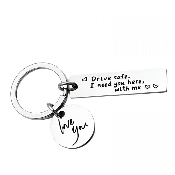 DESIGNICE Key Chains Portable Couple Gifts Stainless Steel Personality Hanging Pendants Key-Ring for Boyfriends Husband Father Supplies