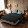 thumbnail image 4 of Manfei Boho Aztec Full Size Bedding Sets, Tribal Geometric Full Size Bed in a Bag, Multicolor Blue Green, Black Reversible 7pcs, 4 of 6
