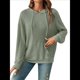 thumbnail image 3 of Sudadera Informal con Capucha y Bolsillo Frontal de Larga con Cordón para Mujer Verde XL, 3 of 10