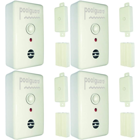 Poolguard DAPT-WT Immediate Pool Door Alarm,White Pack of 4