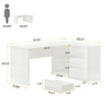 thumbnail image 3 of Tribesigns White L-Shaped Computer Desk with 3 Drawers, 55-Inch Modern Corner Home Office Executive Table with 2 Storage Shelves for Work Study Writing, 3 of 9