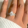 thumbnail image 3 of VOLALO 2pcs His and Hers Wedding Ring Sets Couples Engagement Rings Women and Men 925 Sterling Silver AAA Cubic Zirconia Water Drop Design Couple Jewelry Accessories, 3 of 7