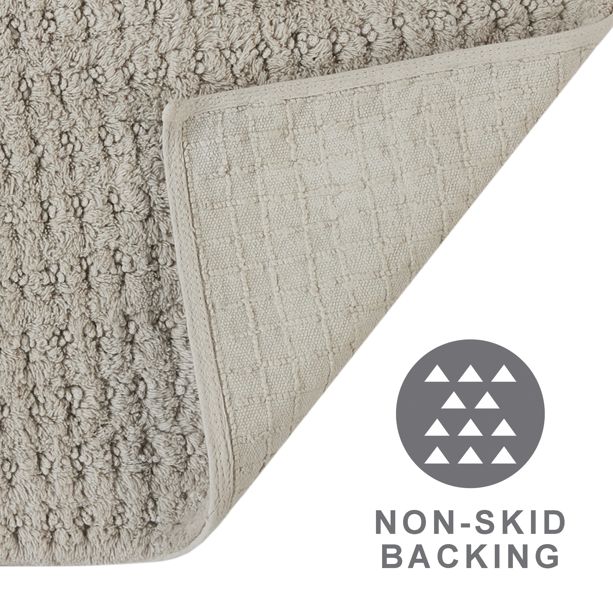Beautiful Porcini Taupe Cotton 20x34" Bath Rug